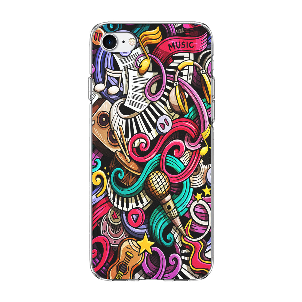 Music Doodle Art iPhone 7 Case-Phone Case-Clear Soft Case-Altracase