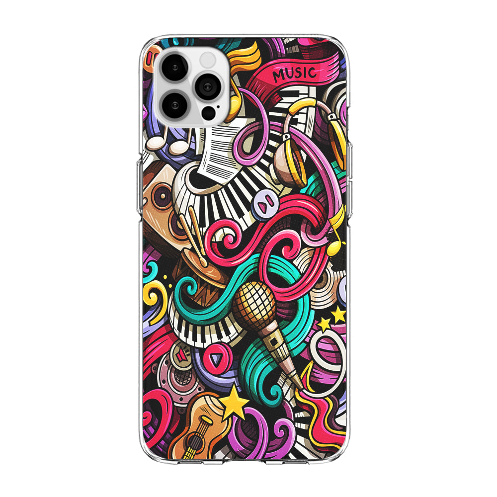 Music Doodle Art iPhone 12 Pro Max Case-Phone Case-Clear Soft Case-Altracase