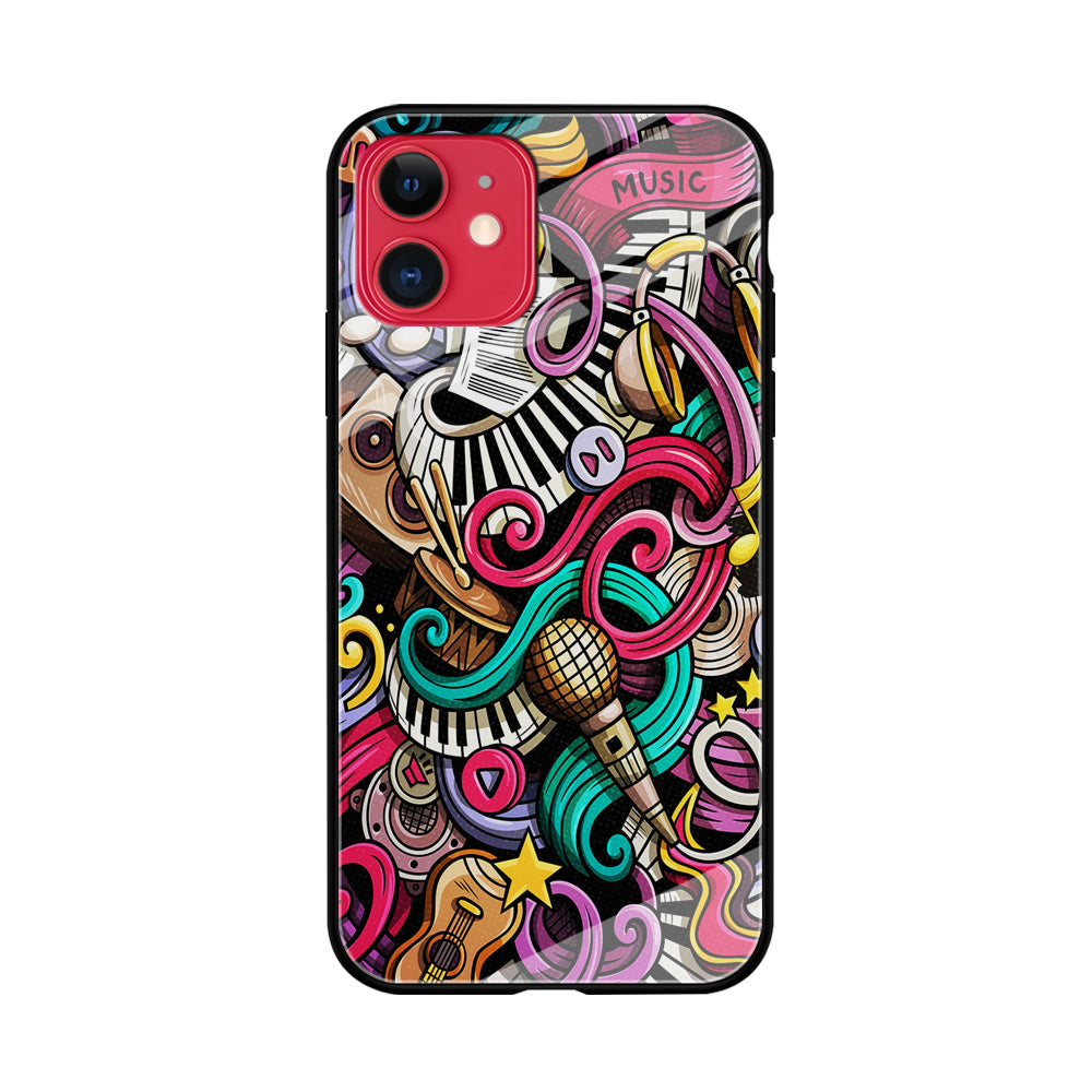 Music Doodle Art iPhone 11 Case-Phone Case-Tempered Glass Case-Altracase