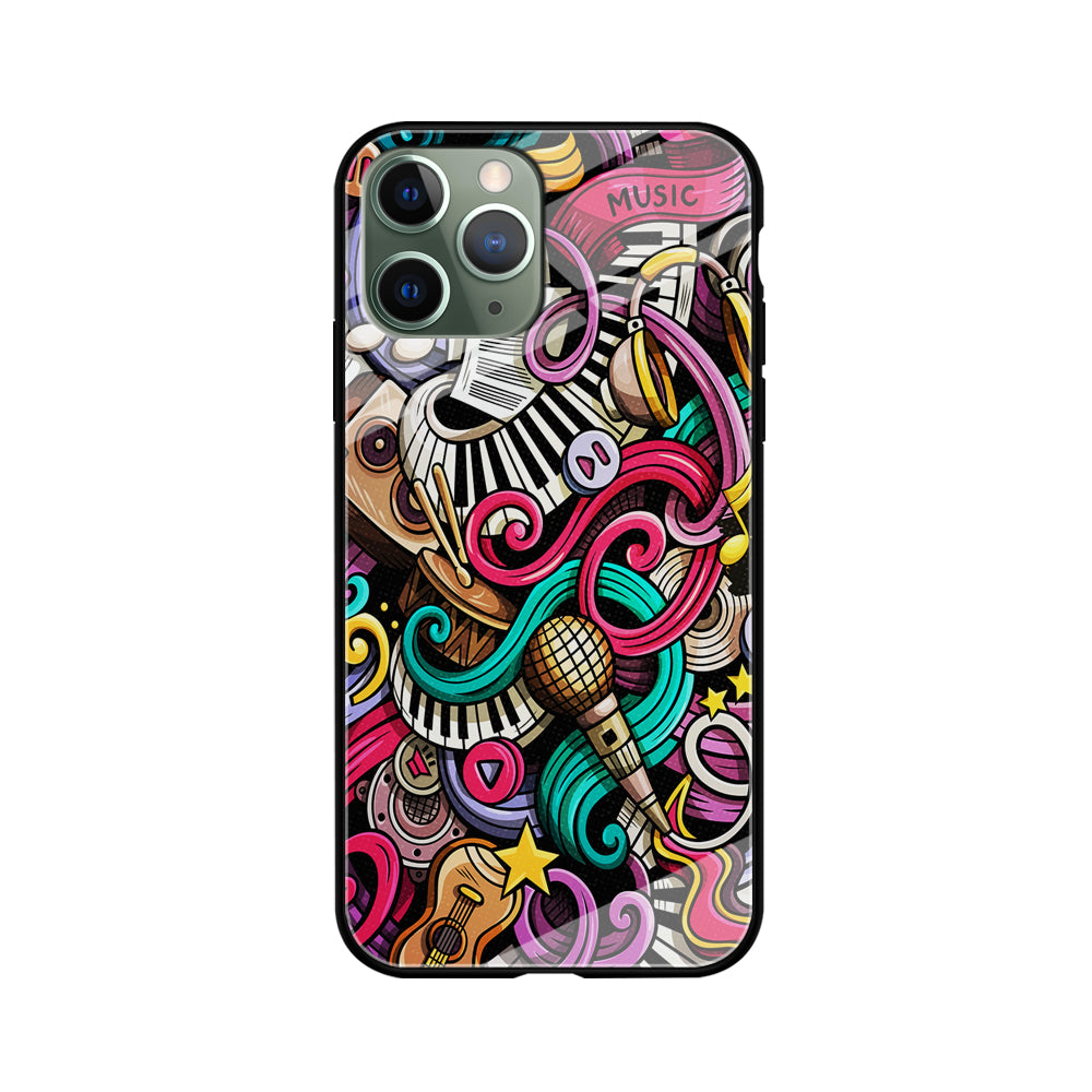 Music Doodle Art iPhone 11 Pro Max Case-Phone Case-Tempered Glass Case-Altracase