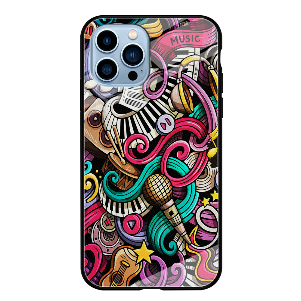 Music Doodle Art iPhone 15 Pro Case-Phone Case-Tempered Glass Case-Altracase