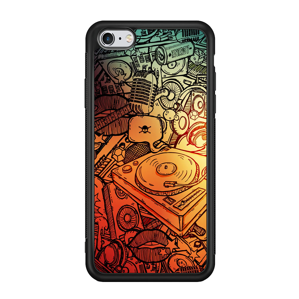Music Graffiti Art iPhone 6 Plus | 6s Plus Case-Phone Case-Rubber Black (2D Case)-Altracase