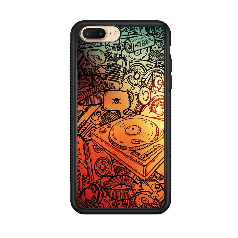 Music Graffiti Art iPhone 8 Plus Case-Phone Case-Rubber Black (2D Case)-Altracase