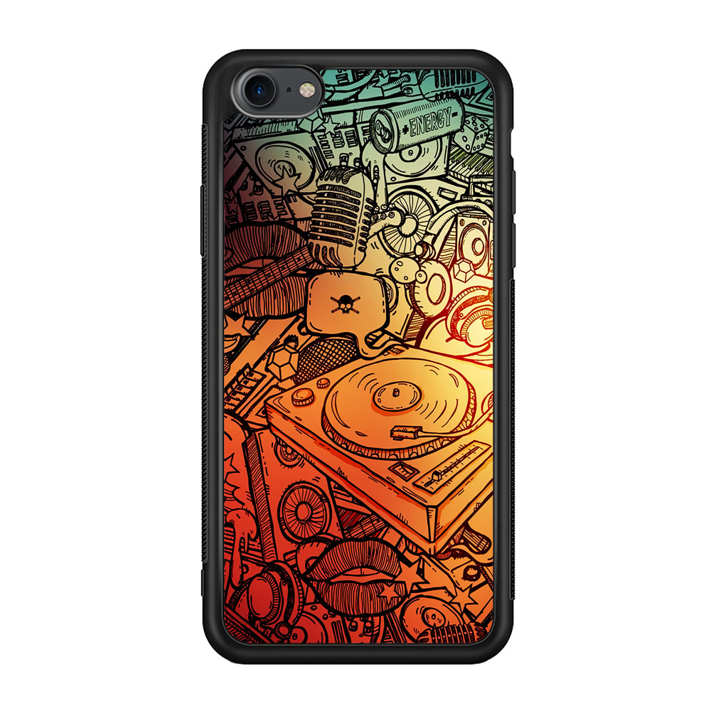 Music Graffiti Art iPhone 7 Case-Phone Case-Rubber Black (2D Case)-Altracase