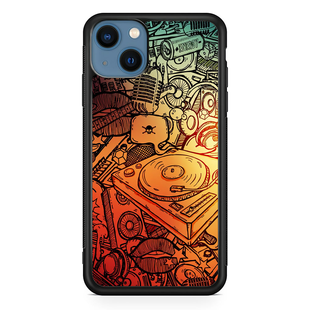 Music Graffiti Art iPhone 13 Mini Case-Phone Case-Rubber Black (2D Case)-Altracase