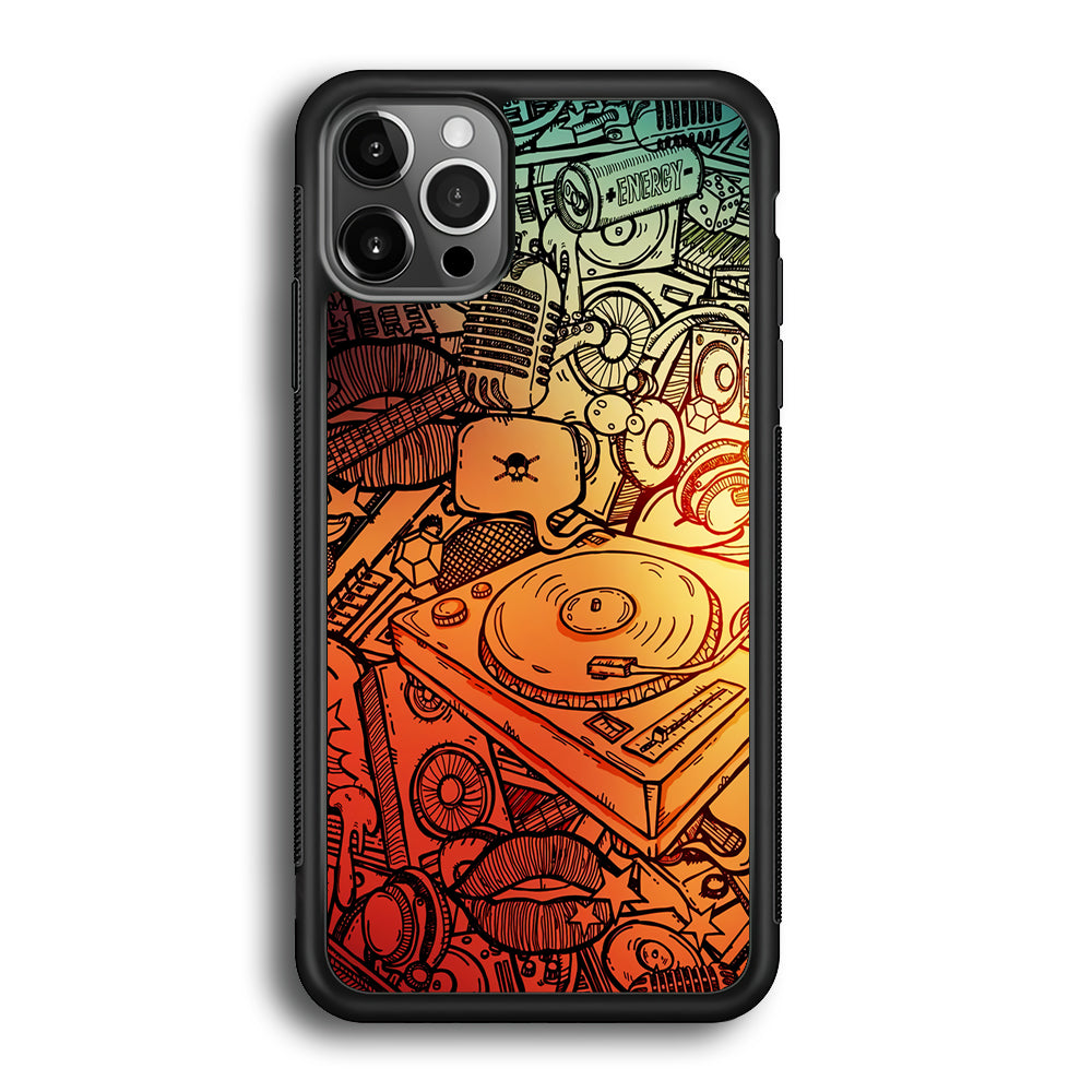 Music Graffiti Art iPhone 12 Pro Max Case-Phone Case-Rubber Black (2D Case)-Altracase