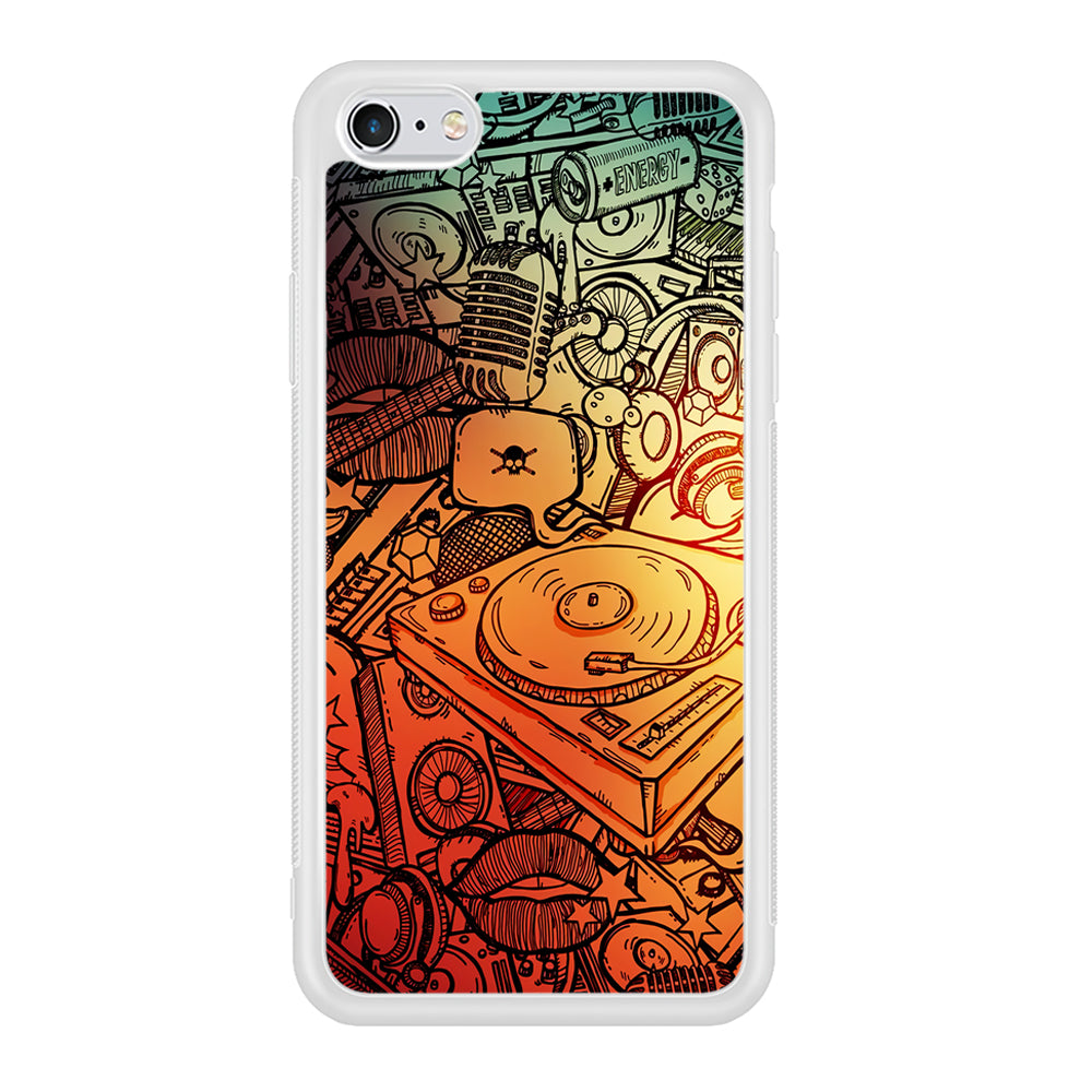 Music Graffiti Art iPhone 6 Plus | 6s Plus Case-Phone Case-Rubber White (2D Case)-Altracase