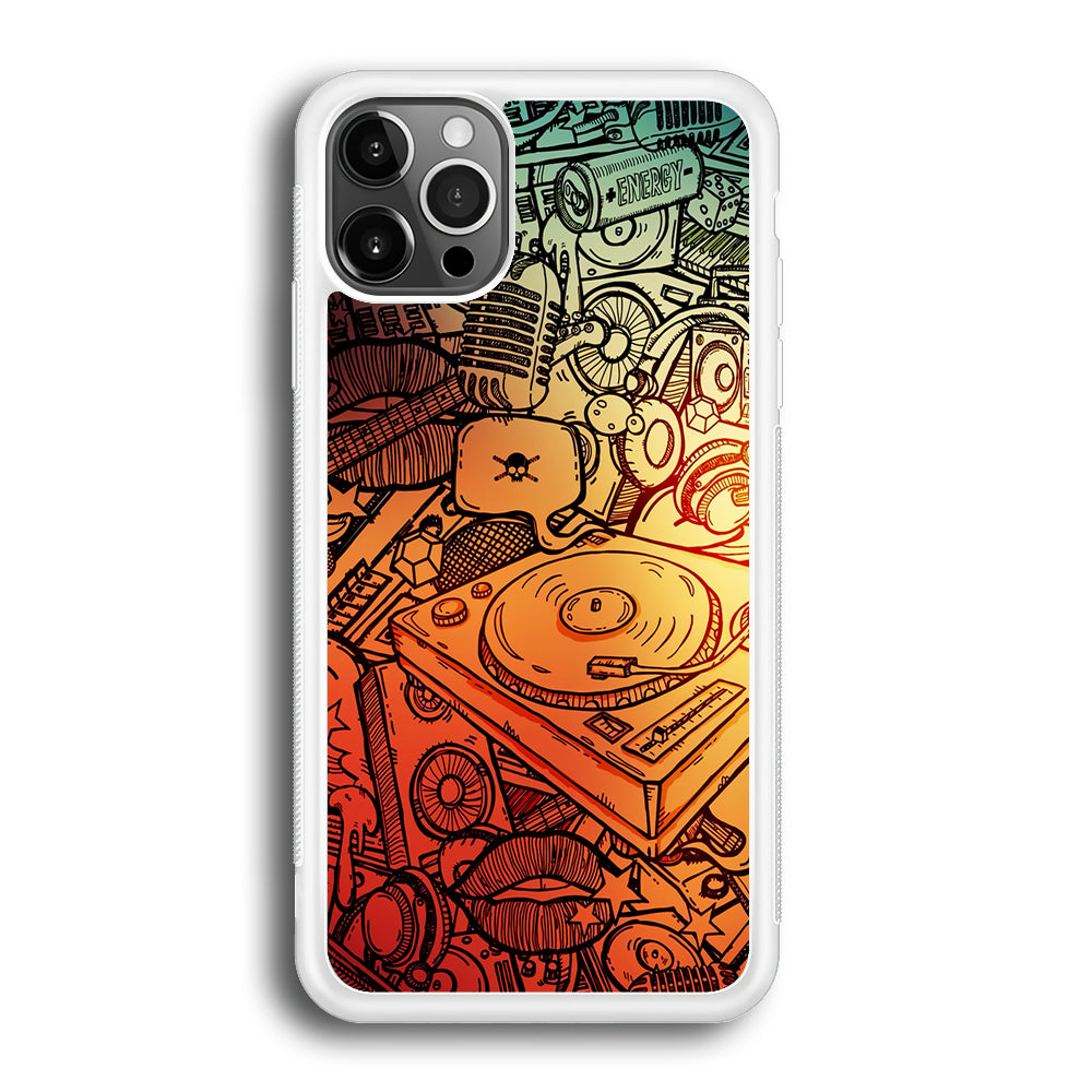 Music Graffiti Art iPhone 12 Pro Max Case-Phone Case-Rubber White (2D Case)-Altracase