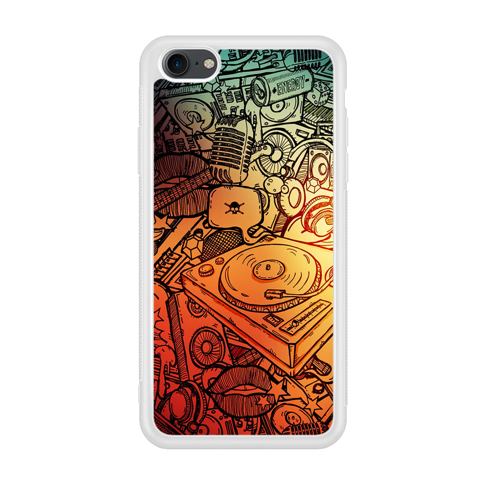 Music Graffiti Art iPhone 7 Case-Phone Case-Rubber White (2D Case)-Altracase