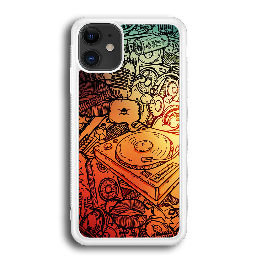 Music Graffiti Art iPhone 12 Case-Phone Case-Rubber White (2D Case)-Altracase