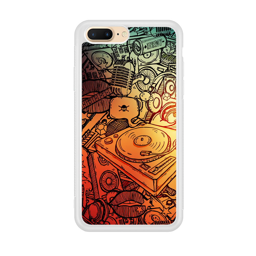 Music Graffiti Art iPhone 8 Plus Case-Phone Case-Rubber White (2D Case)-Altracase