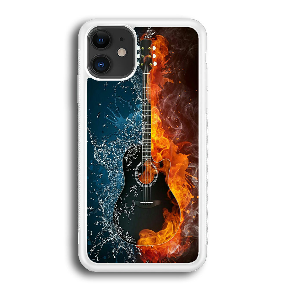 Music Guitar Art 002 iPhone 12 Case-Phone Case-Rubber White (2D Case)-Altracase