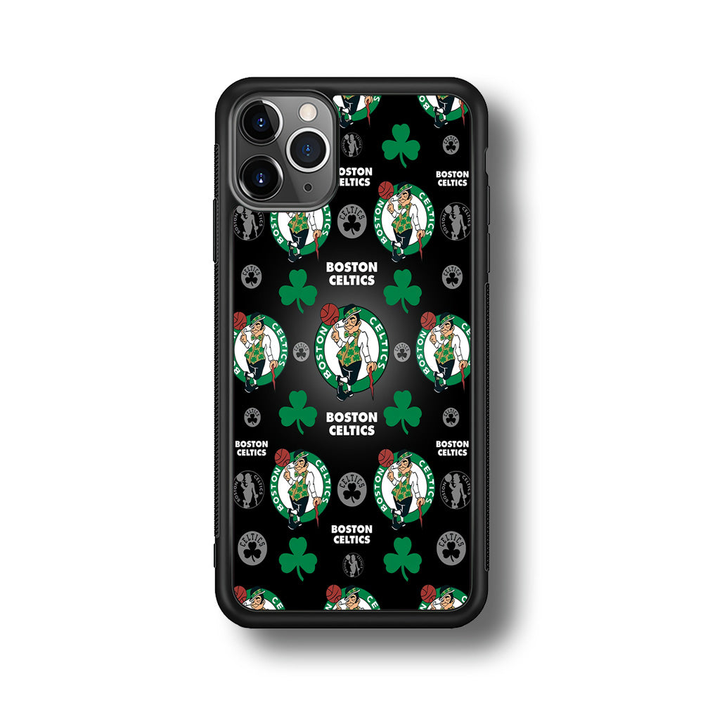 NBA Boston Celtic Basketball 001 iPhone 11 Pro Max Case-Phone Case-Rubber Black (2D Case)-Altracase