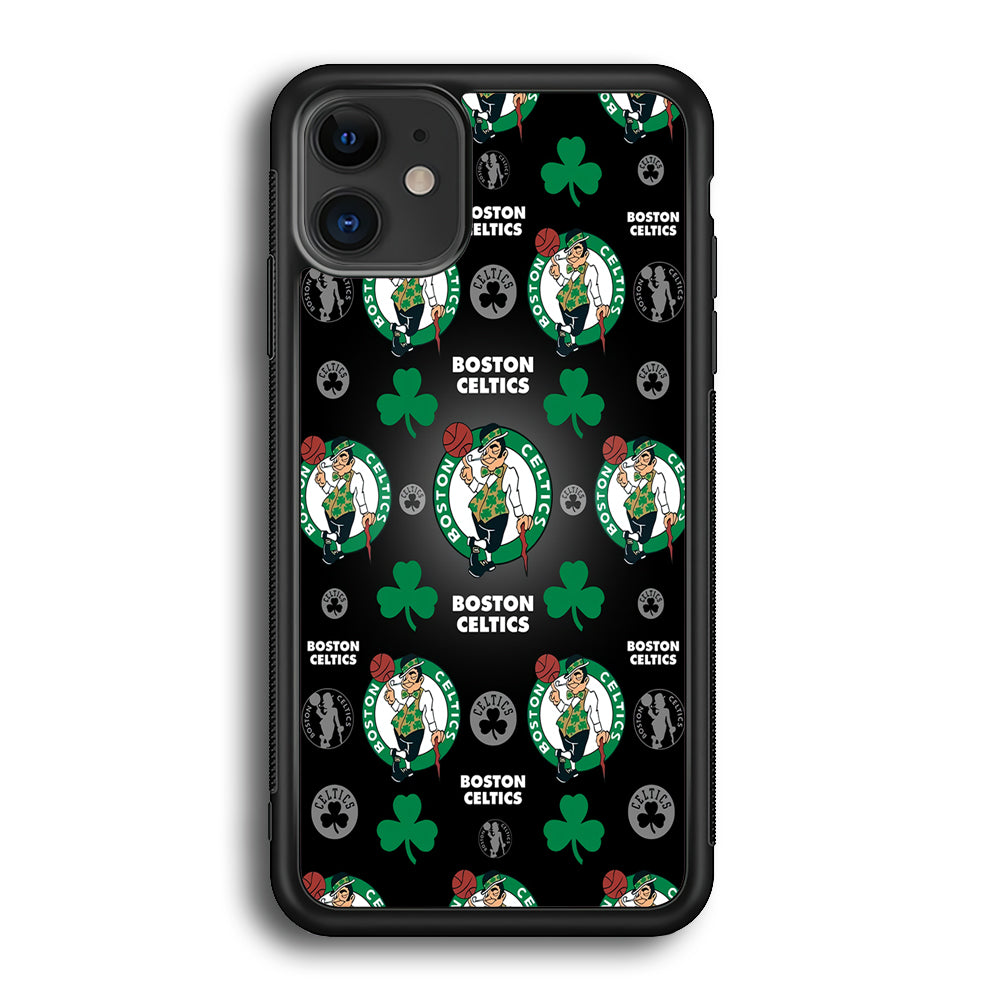 NBA Boston Celtic Basketball 001 iPhone 12 Case-Phone Case-Rubber Black (2D Case)-Altracase