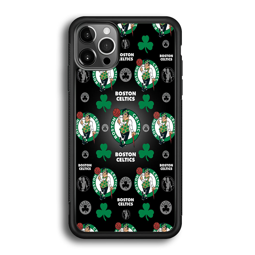 NBA Boston Celtic Basketball 001 iPhone 12 Pro Max Case-Phone Case-Rubber Black (2D Case)-Altracase