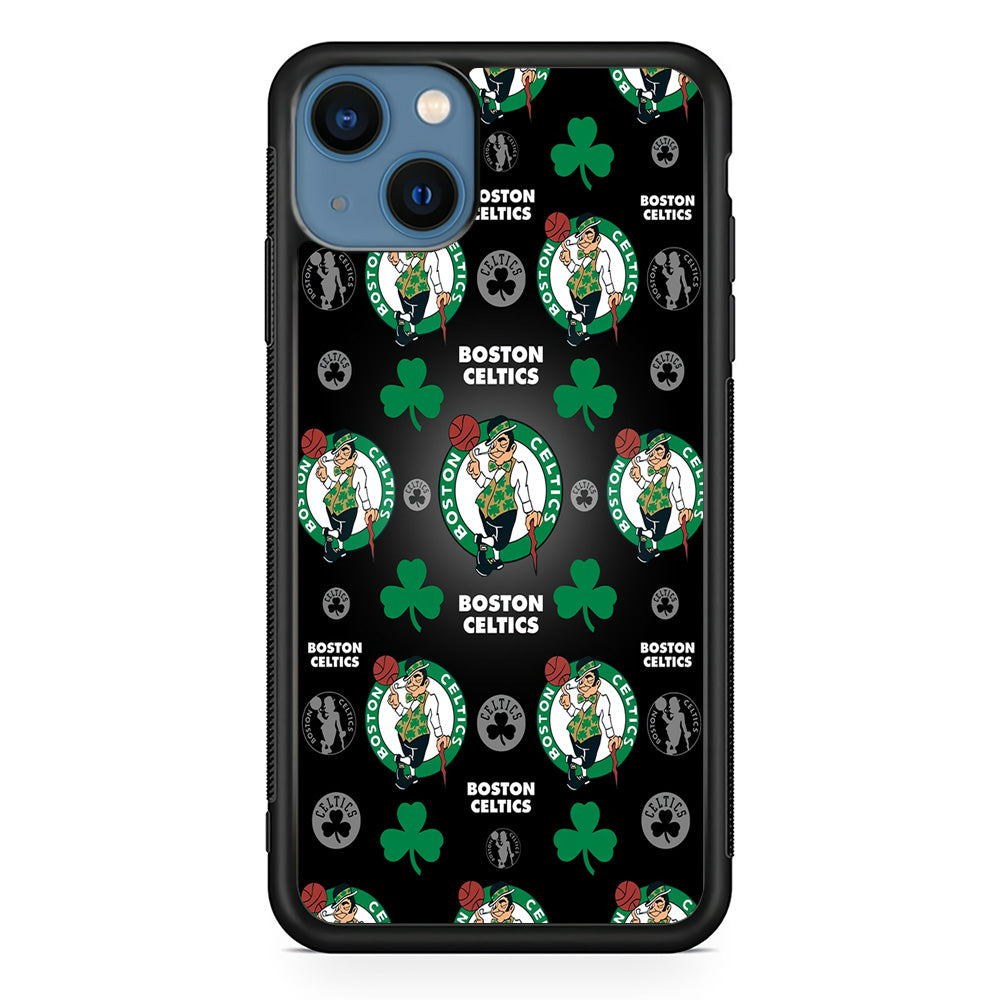 NBA Boston Celtic Basketball 001 iPhone 13 Mini Case-Phone Case-Rubber Black (2D Case)-Altracase