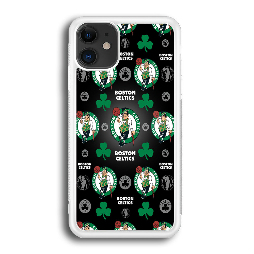 NBA Boston Celtic Basketball 001 iPhone 12 Case-Phone Case-Rubber White (2D Case)-Altracase