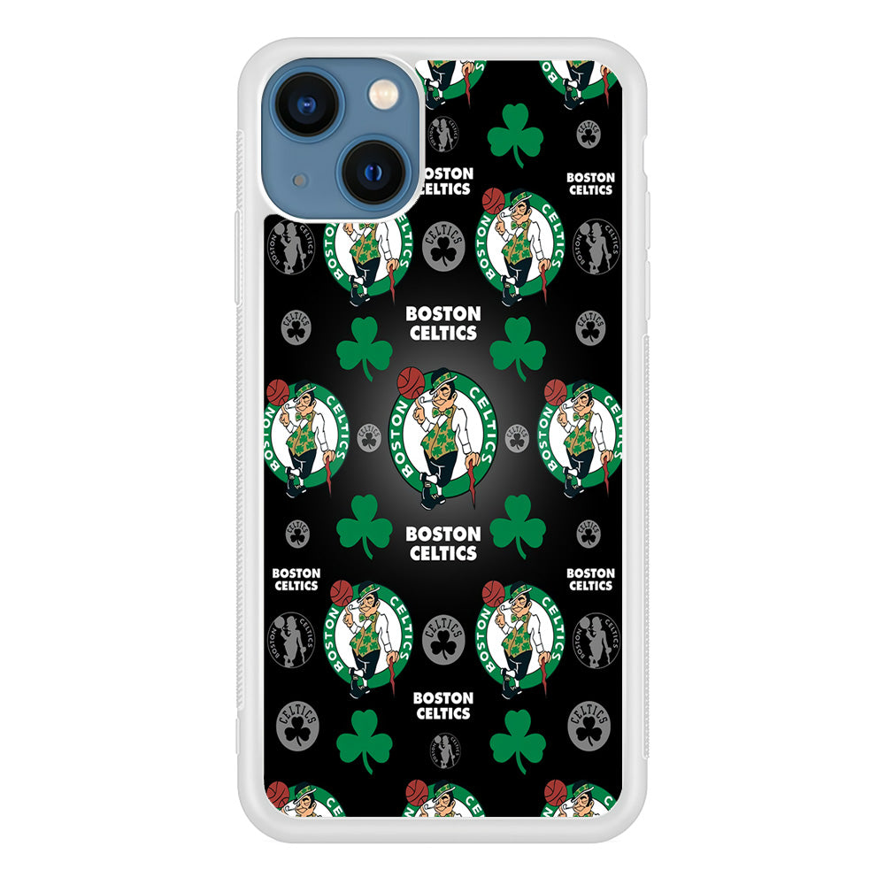 NBA Boston Celtic Basketball 001 iPhone 13 Mini Case-Phone Case-Rubber White (2D Case)-Altracase
