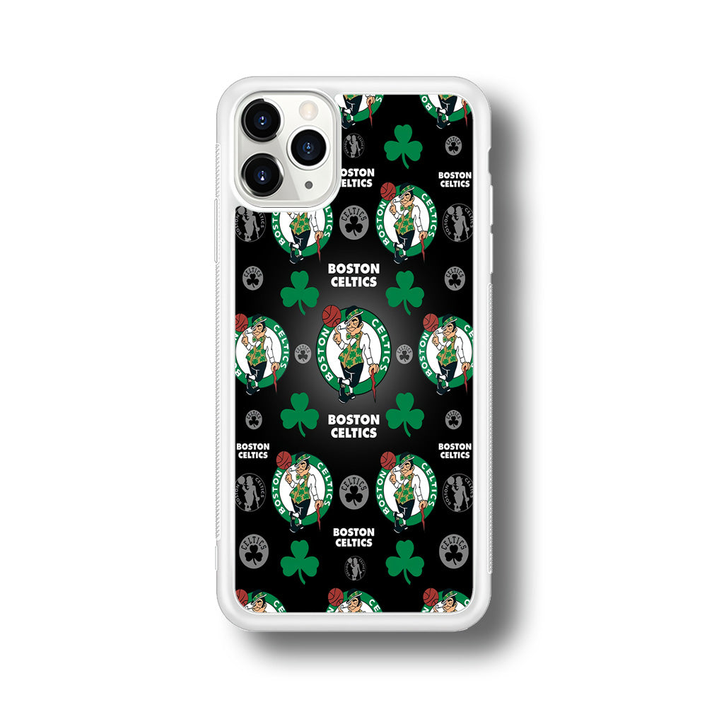 NBA Boston Celtic Basketball 001 iPhone 11 Pro Max Case-Phone Case-Rubber White (2D Case)-Altracase