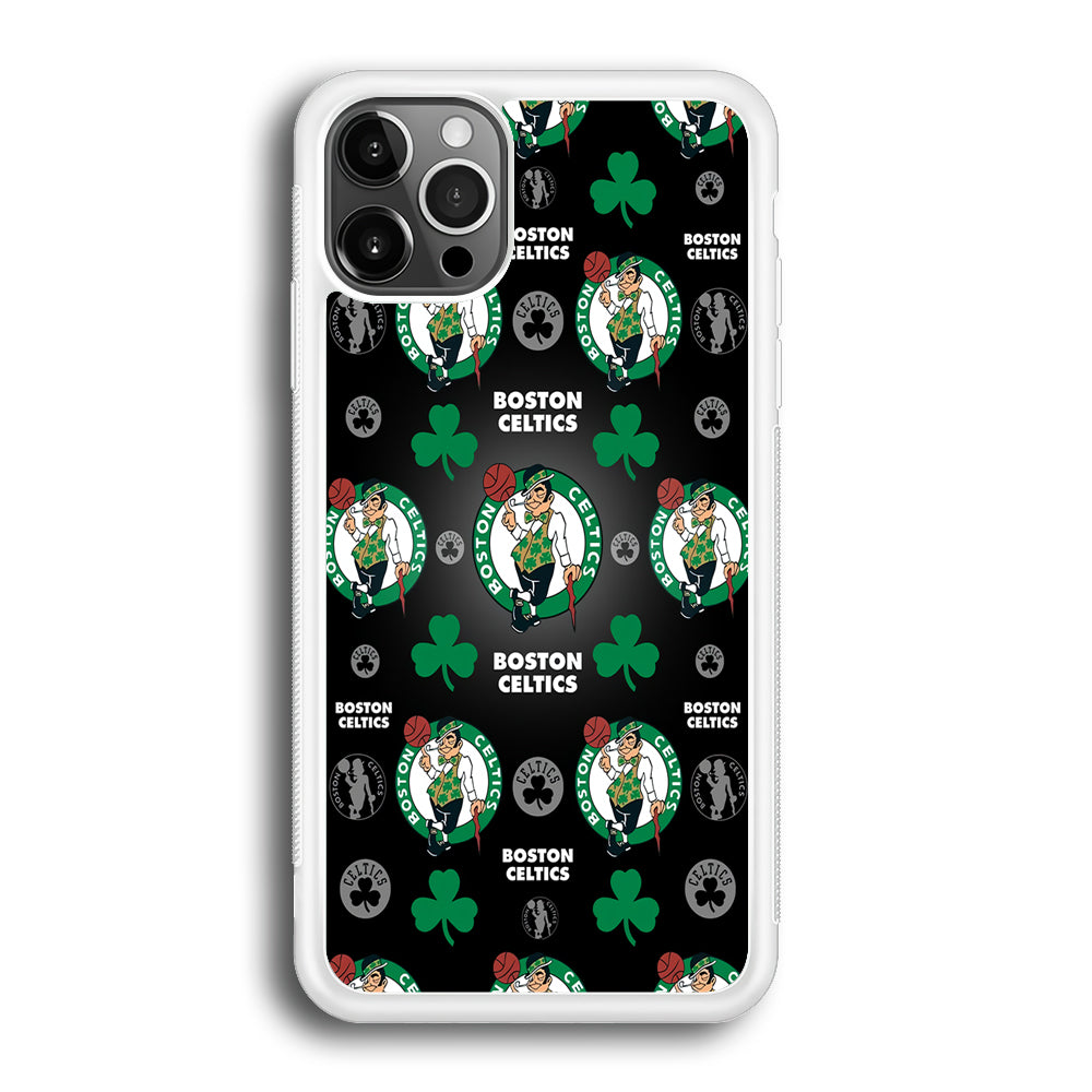 NBA Boston Celtic Basketball 001 iPhone 12 Pro Max Case-Phone Case-Rubber White (2D Case)-Altracase