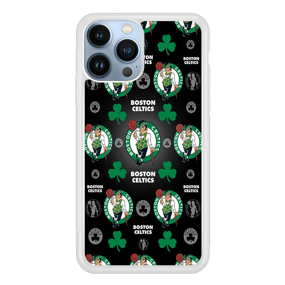 NBA Boston Celtic Basketball 001 iPhone 13 Pro Case-Phone Case-Rubber White (2D Case)-Altracase