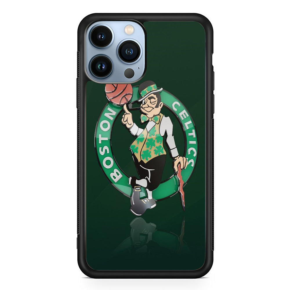 NBA Boston Celtic Basketball 002 iPhone 13 Pro Case-Phone Case-Rubber Black (2D Case)-Altracase
