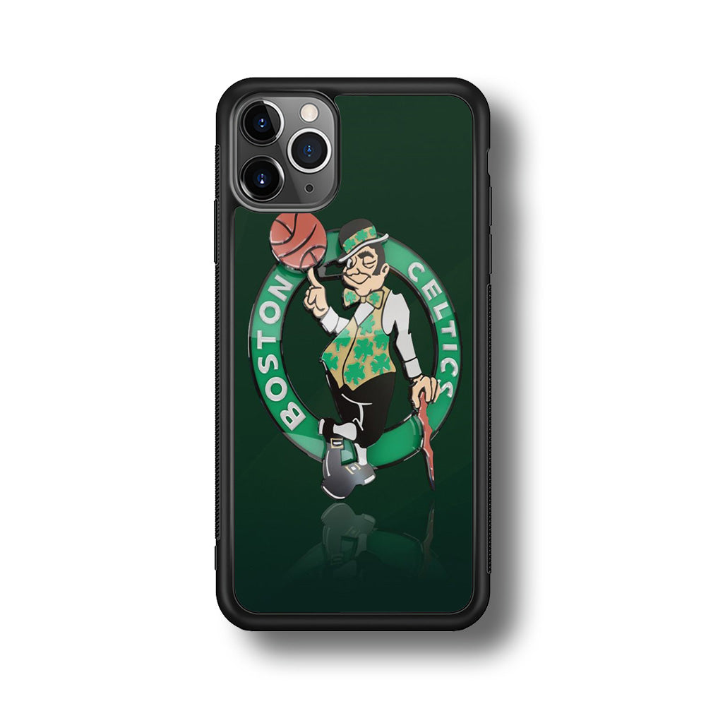 NBA Boston Celtic Basketball 002 iPhone 11 Pro Max Case-Phone Case-Rubber Black (2D Case)-Altracase