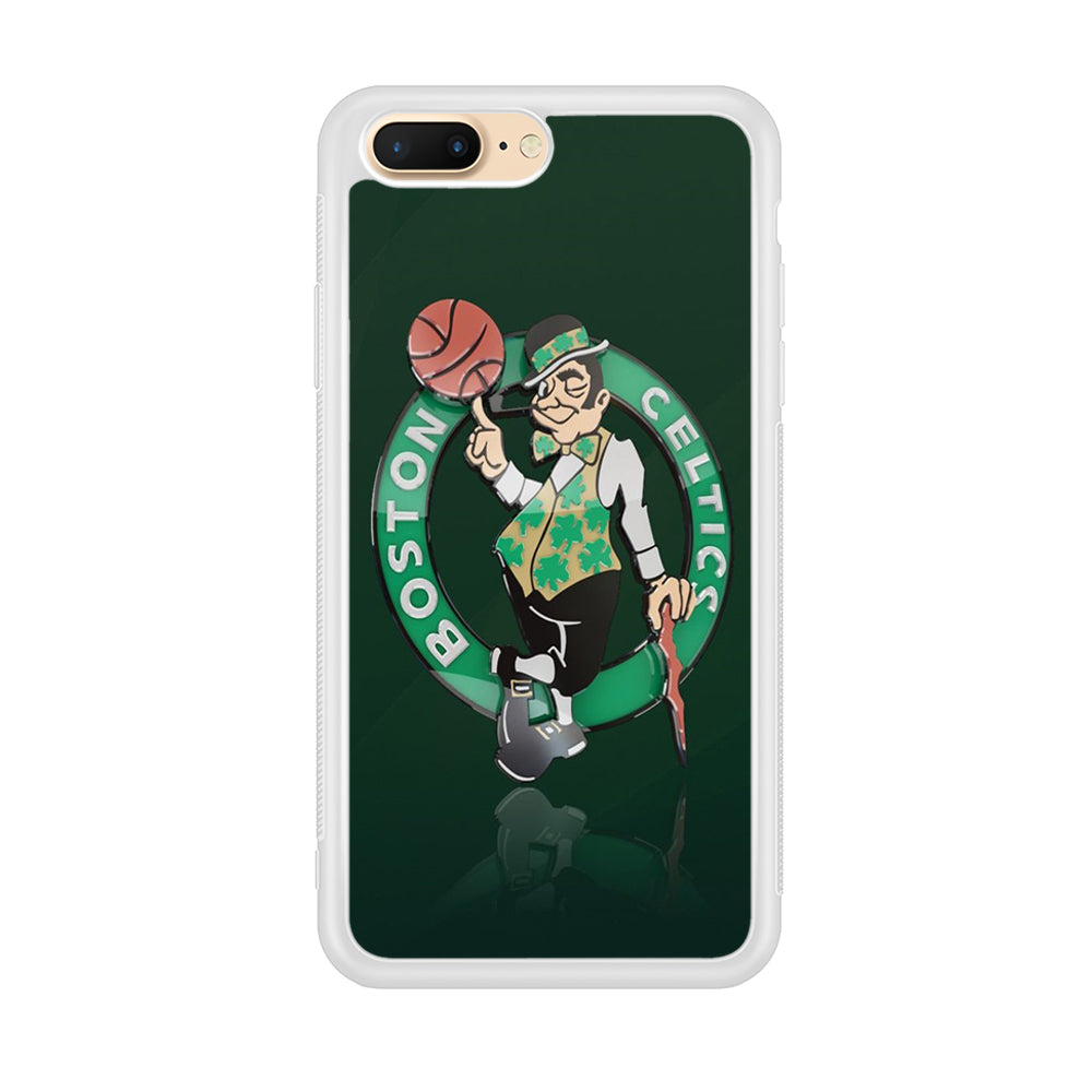 NBA Boston Celtic Basketball 002 iPhone 8 Plus Case-Phone Case-Rubber White (2D Case)-Altracase