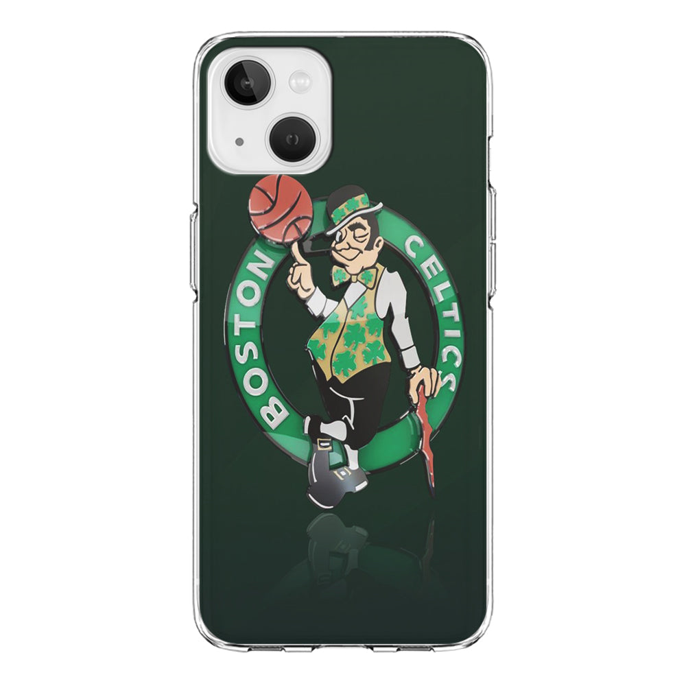 NBA Boston Celtic Basketball 002 iPhone 13 Mini Case-Phone Case-Clear Soft Case-Altracase