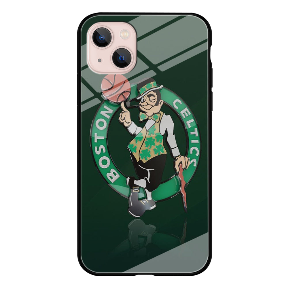 NBA Boston Celtic Basketball 002 iPhone 13 Mini Case-Phone Case-Tempered Glass Case-Altracase