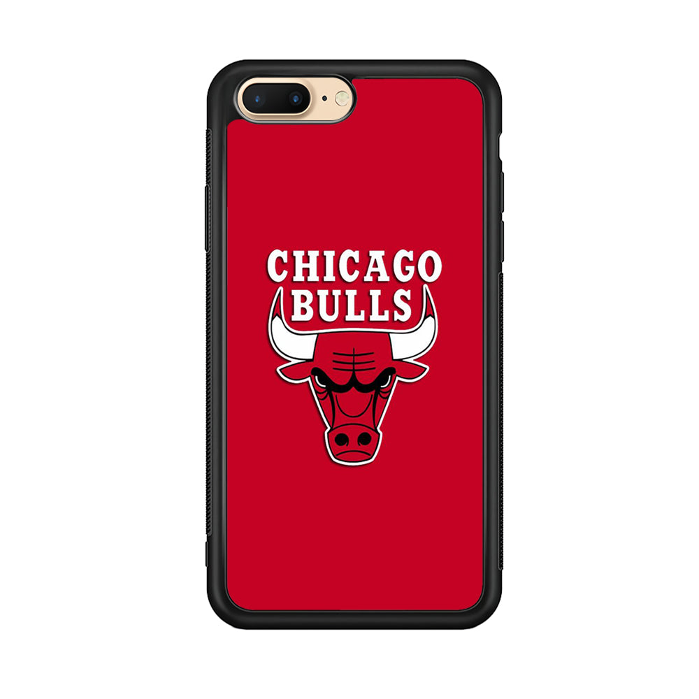 NBA Chicago Bulls Basketball 001 iPhone 8 Plus Case-Phone Case-Rubber Black (2D Case)-Altracase