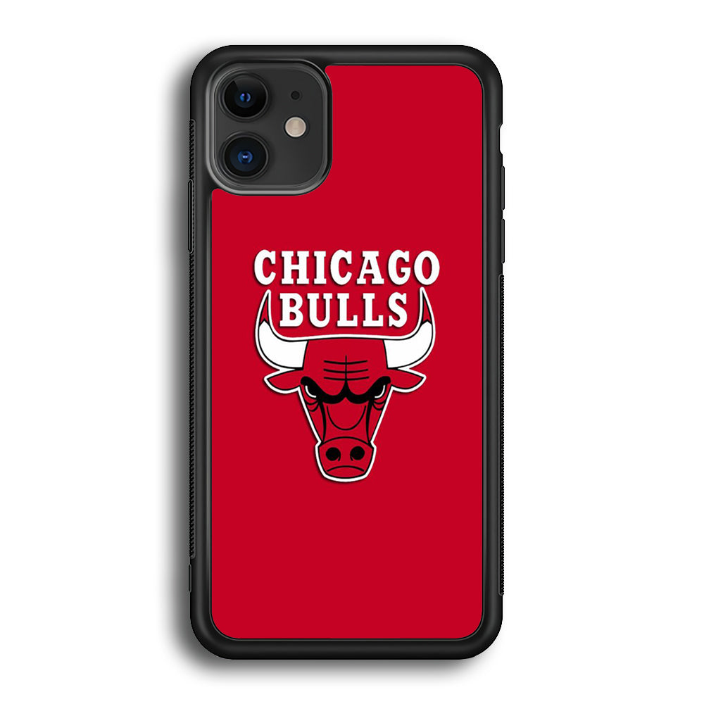 NBA Chicago Bulls Basketball 001 iPhone 12 Mini Case-Phone Case-Rubber Black (2D Case)-Altracase