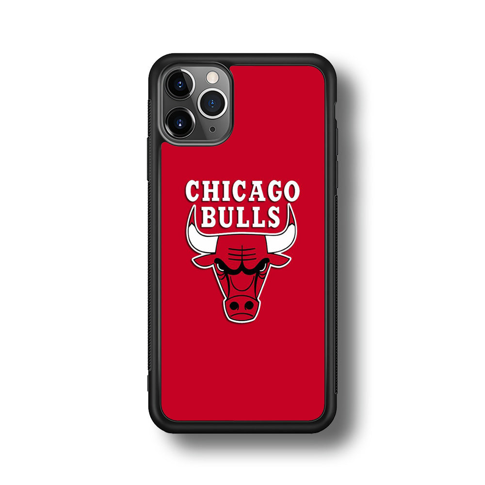 NBA Chicago Bulls Basketball 001 iPhone 11 Pro Max Case-Phone Case-Rubber Black (2D Case)-Altracase