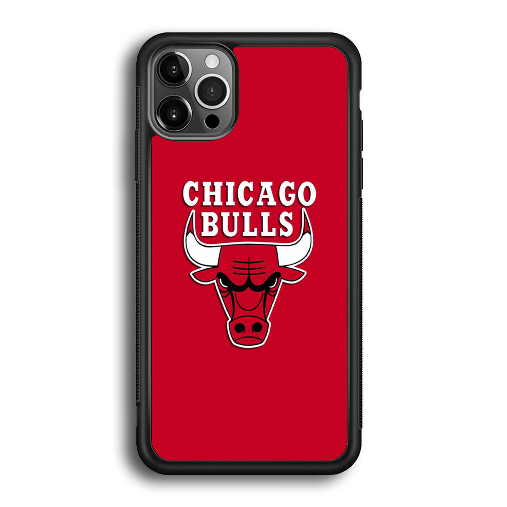 NBA Chicago Bulls Basketball 001 iPhone 12 Pro Max Case-Phone Case-Rubber Black (2D Case)-Altracase