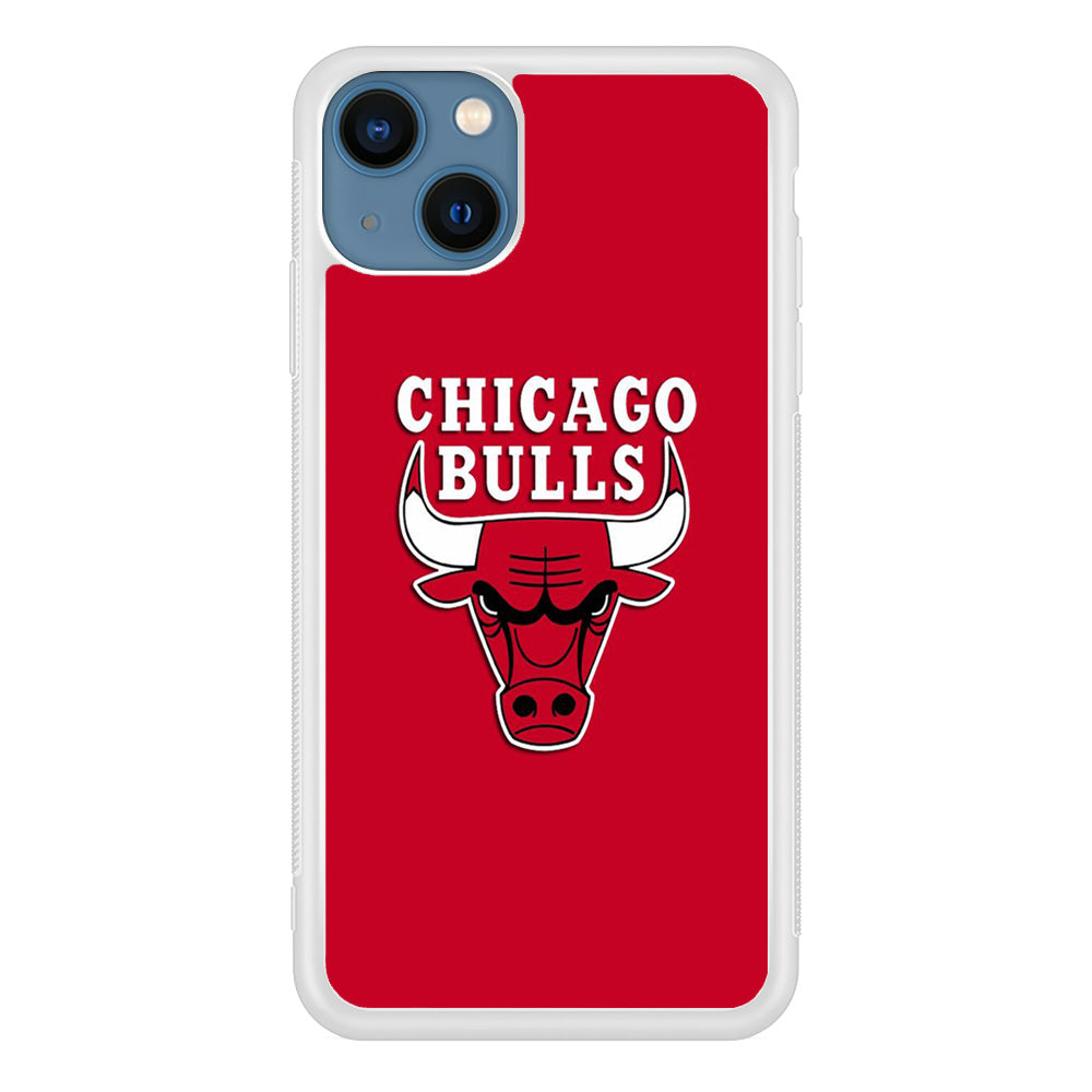 NBA Chicago Bulls Basketball 001 iPhone 13 Mini Case-Phone Case-Rubber White (2D Case)-Altracase