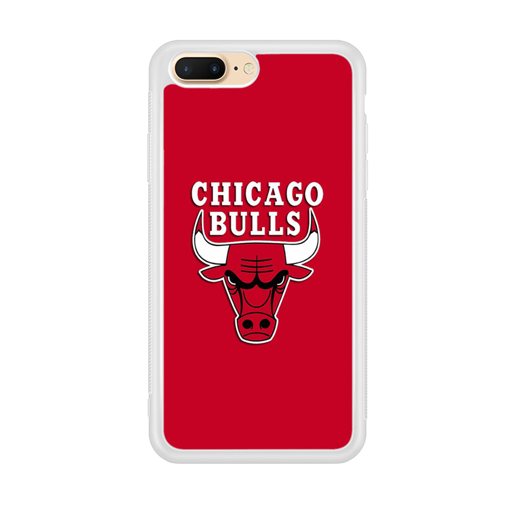 NBA Chicago Bulls Basketball 001 iPhone 8 Plus Case-Phone Case-Rubber White (2D Case)-Altracase