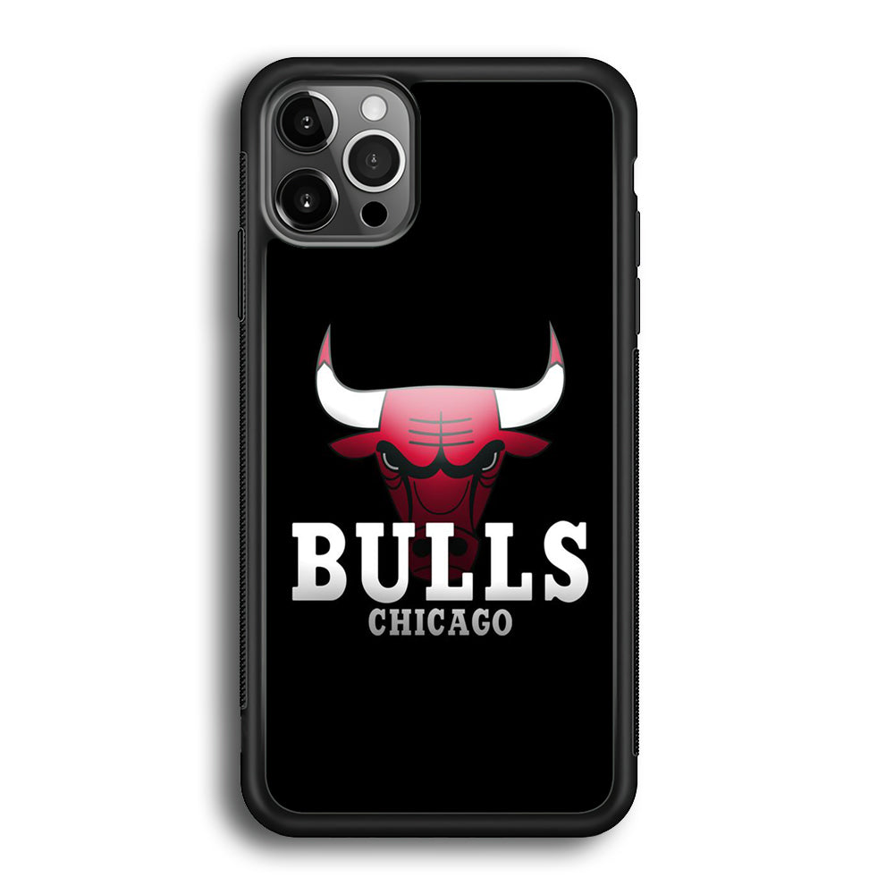 NBA Chicago Bulls Basketball 002 iPhone 12 Pro Max Case-Phone Case-Rubber Black (2D Case)-Altracase