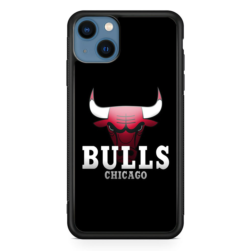 NBA Chicago Bulls Basketball 002 iPhone 13 Mini Case-Phone Case-Rubber Black (2D Case)-Altracase
