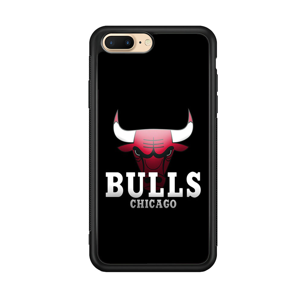 NBA Chicago Bulls Basketball 002 iPhone 8 Plus Case-Phone Case-Rubber Black (2D Case)-Altracase