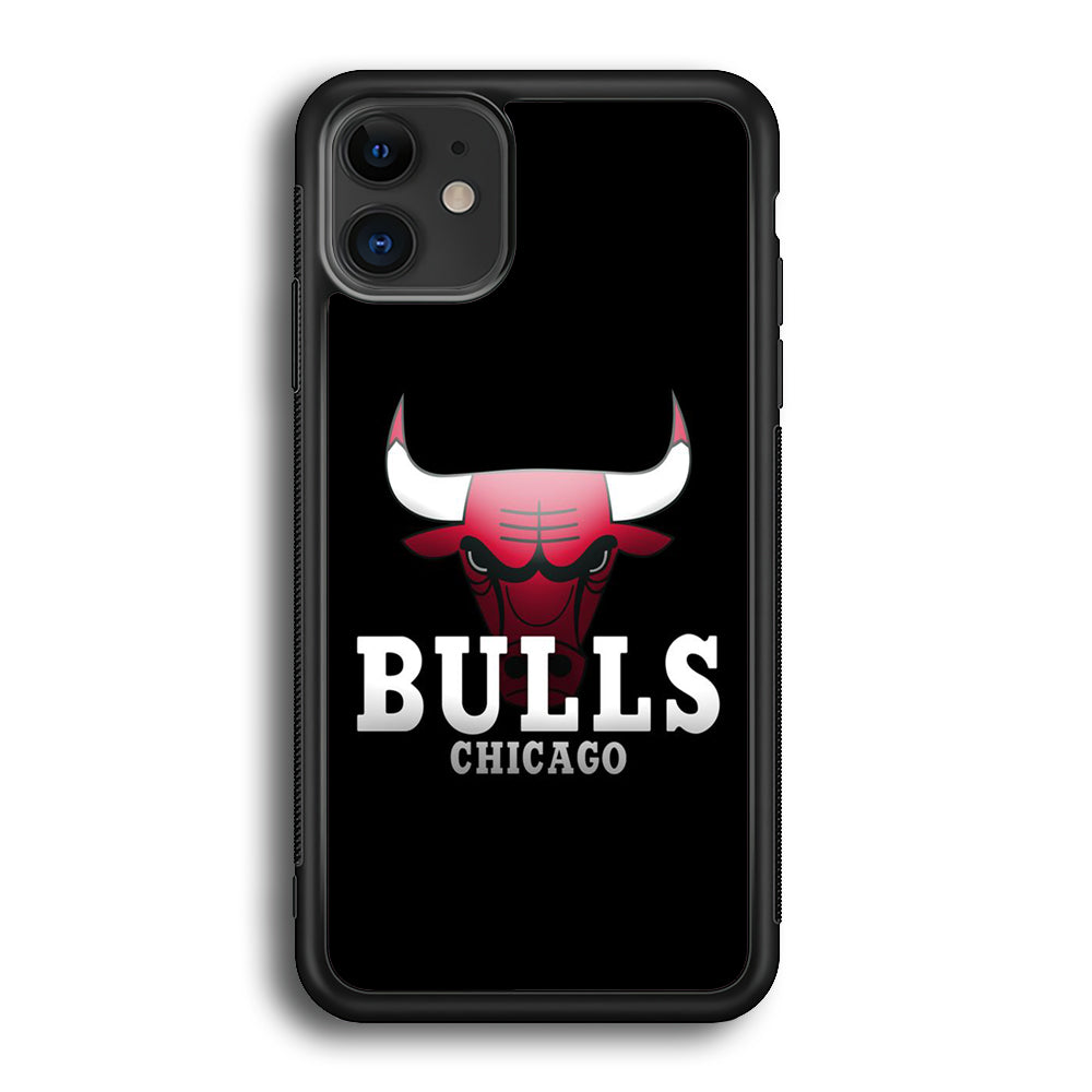 NBA Chicago Bulls Basketball 002 iPhone 12 Mini Case-Phone Case-Rubber Black (2D Case)-Altracase