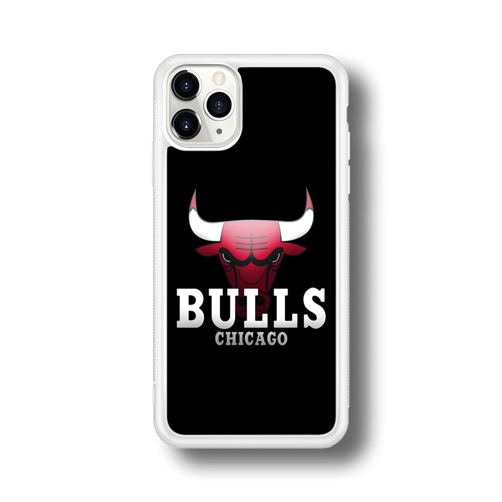 NBA Chicago Bulls Basketball 002 iPhone 11 Pro Max Case-Phone Case-Rubber White (2D Case)-Altracase