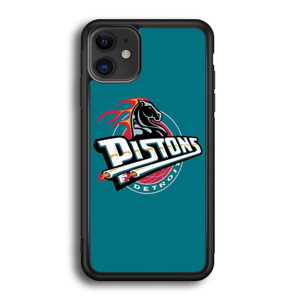 NBA Detroit Pistons Basketball 001 iPhone 12 Mini Case-Phone Case-Rubber Black (2D Case)-Altracase
