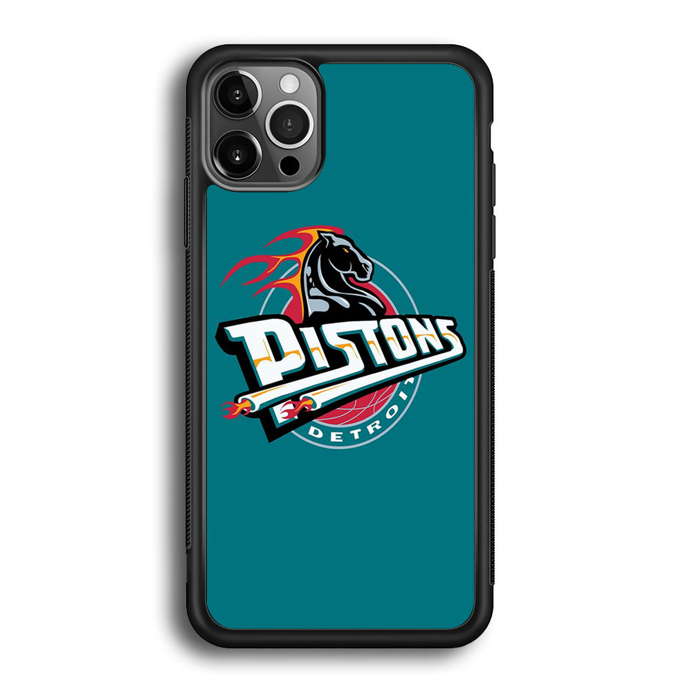 NBA Detroit Pistons Basketball 001 iPhone 12 Pro Max Case-Phone Case-Rubber Black (2D Case)-Altracase