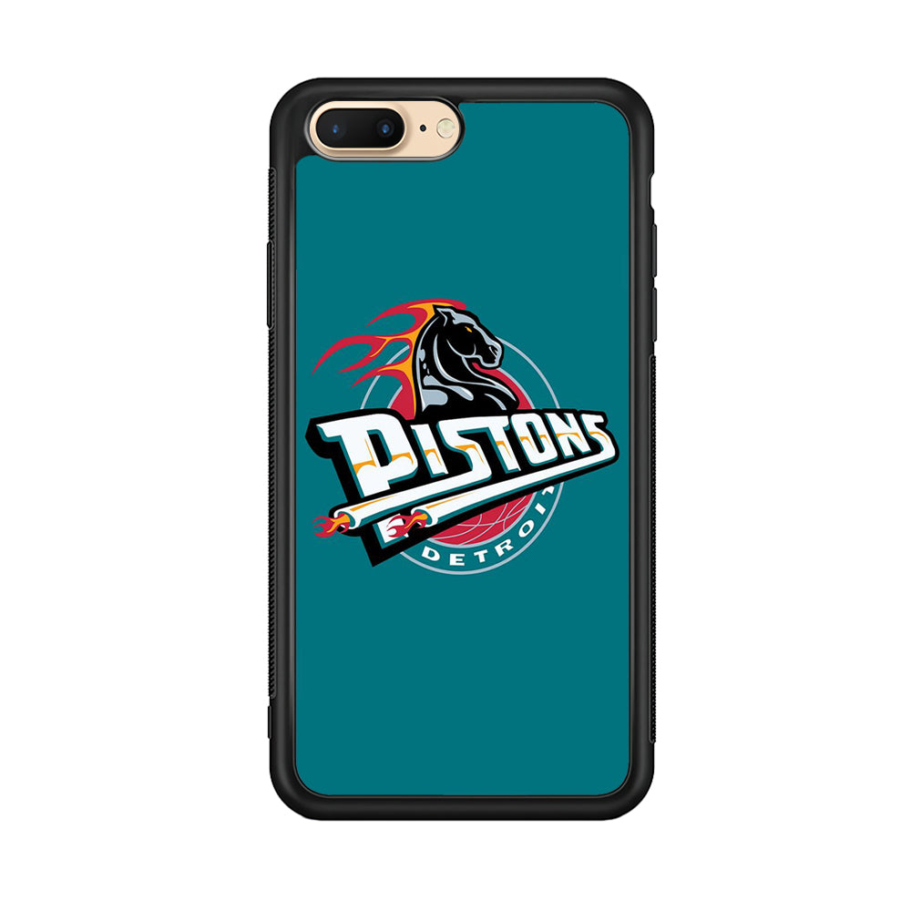 NBA Detroit Pistons Basketball 001 iPhone 8 Plus Case-Phone Case-Rubber Black (2D Case)-Altracase