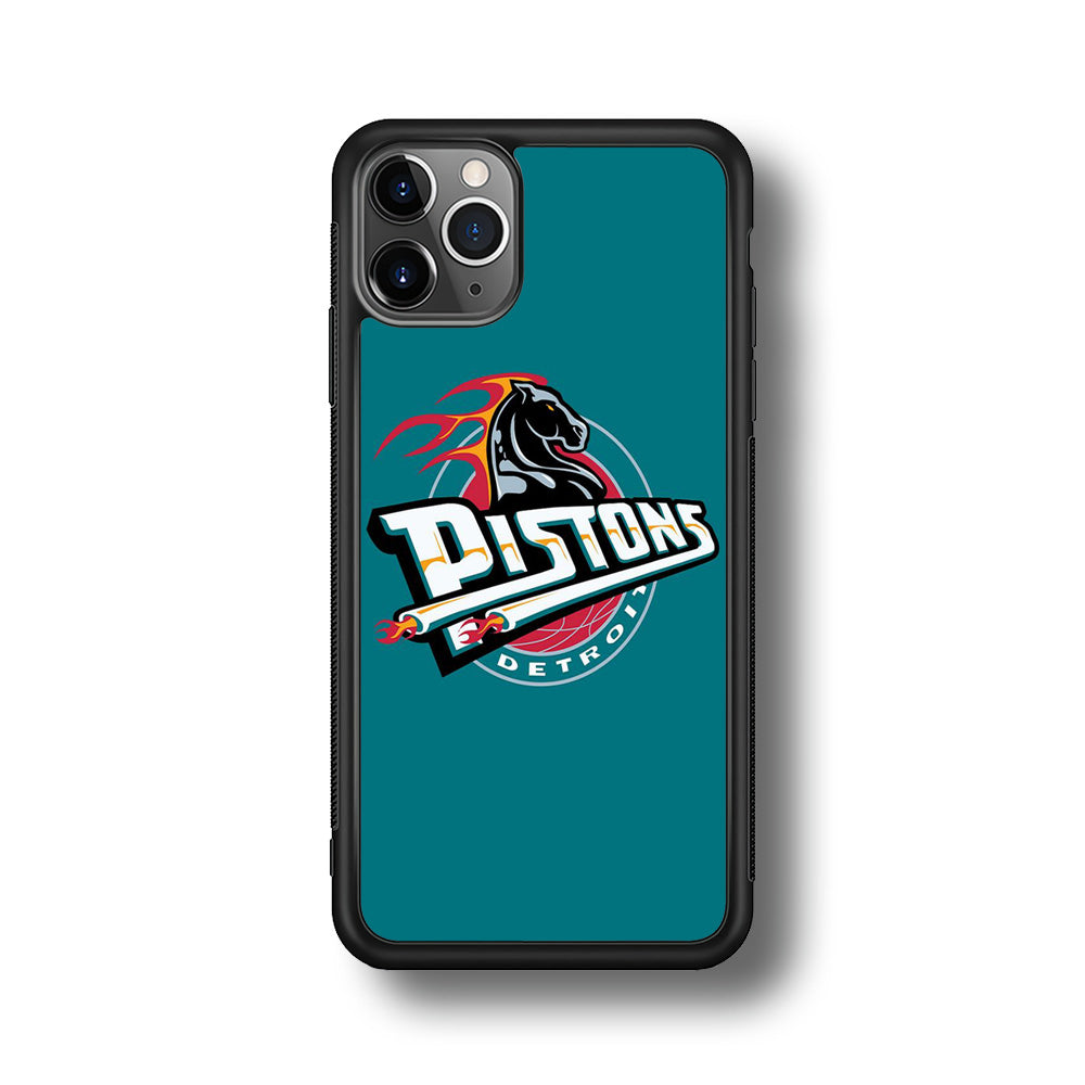 NBA Detroit Pistons Basketball 001 iPhone 11 Pro Max Case-Phone Case-Rubber Black (2D Case)-Altracase