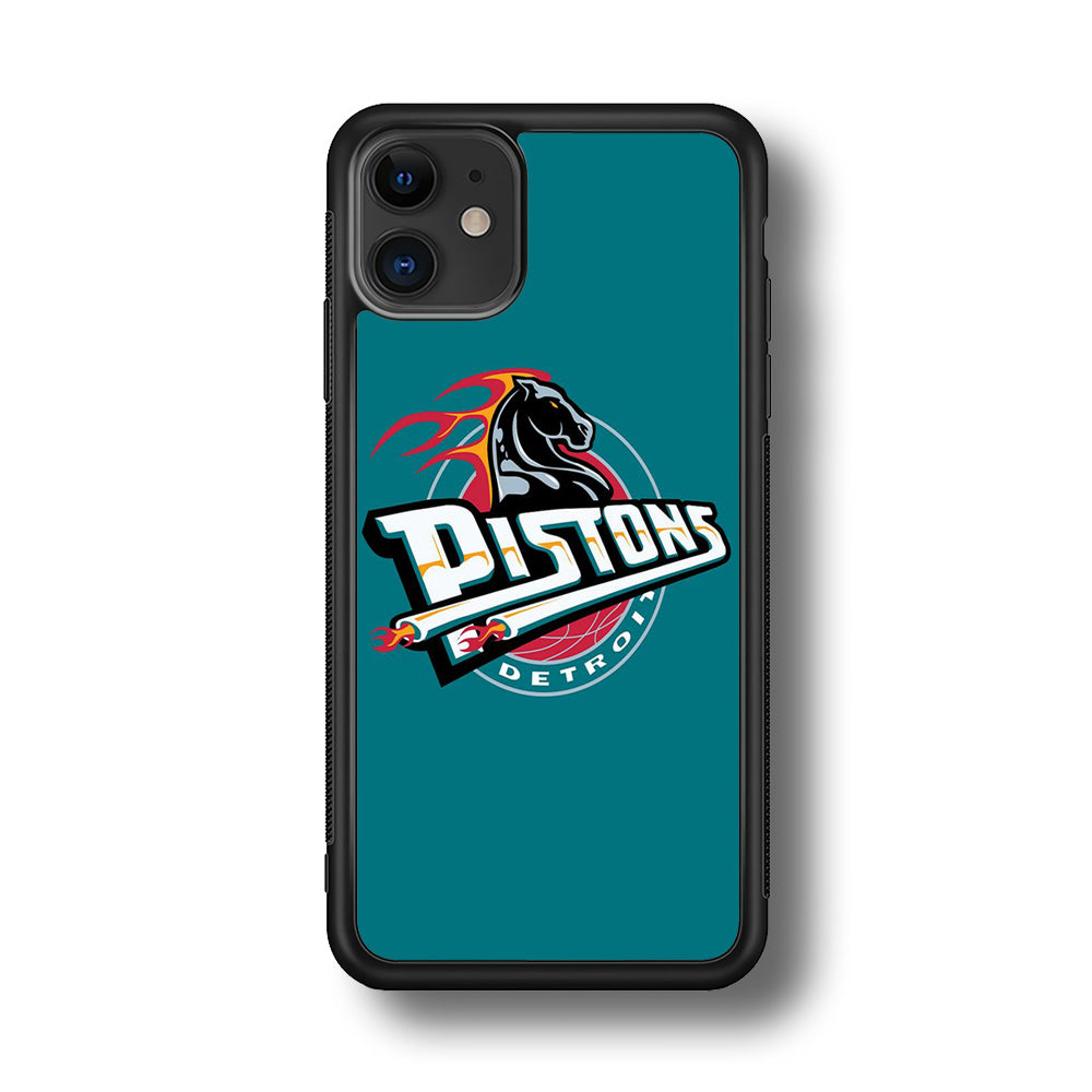 NBA Detroit Pistons Basketball 001 iPhone 11 Case-Phone Case-Rubber Black (2D Case)-Altracase