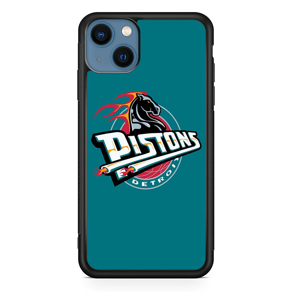 NBA Detroit Pistons Basketball 001 iPhone 13 Mini Case-Phone Case-Rubber Black (2D Case)-Altracase