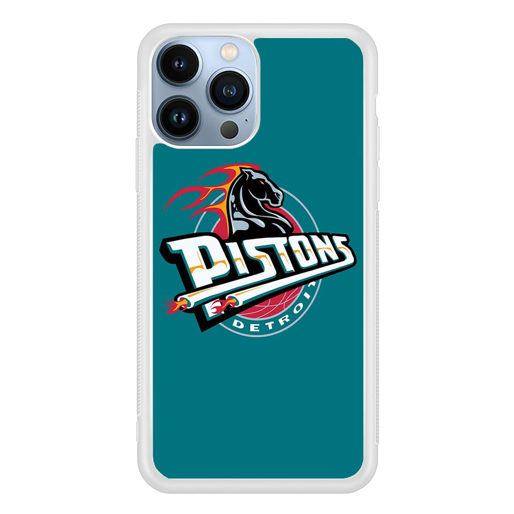 NBA Detroit Pistons Basketball 001 iPhone 13 Pro Case-Phone Case-Rubber White (2D Case)-Altracase