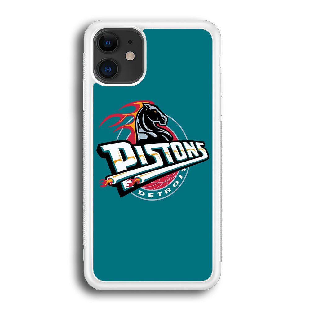 NBA Detroit Pistons Basketball 001 iPhone 12 Mini Case-Phone Case-Rubber White (2D Case)-Altracase
