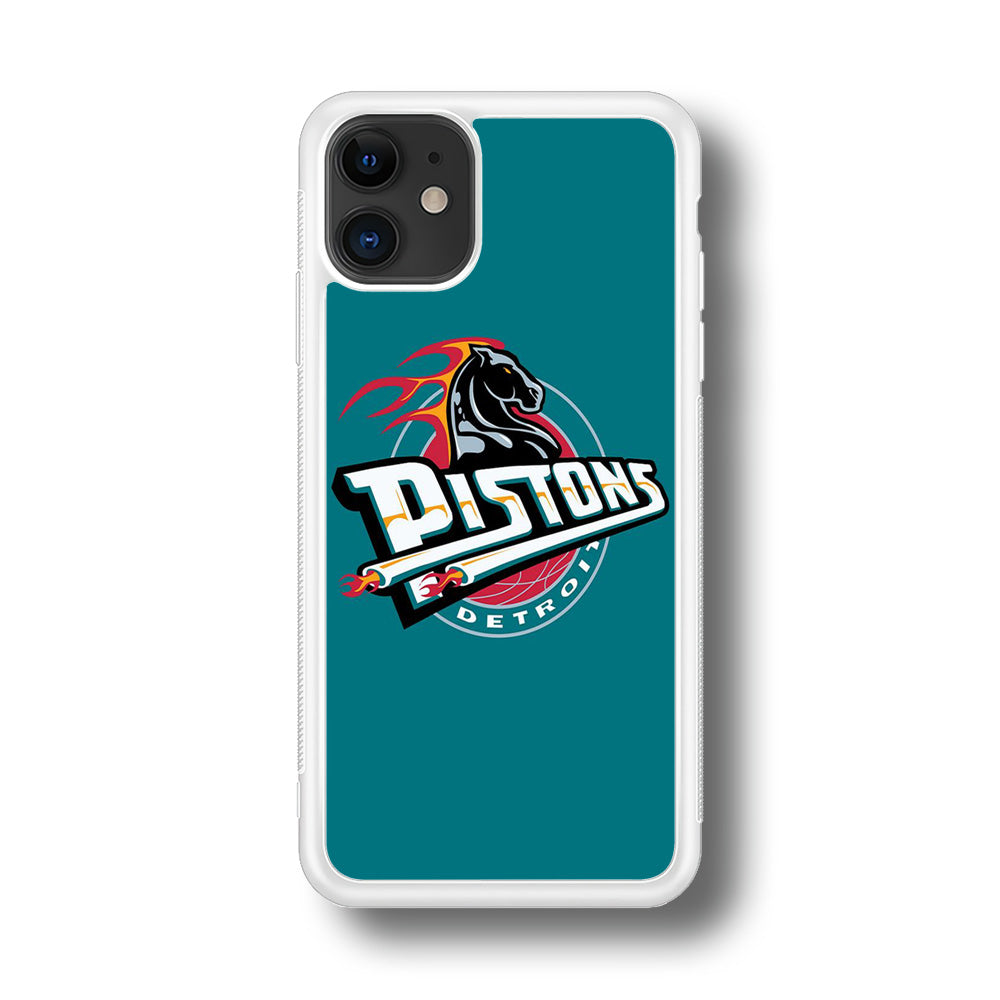 NBA Detroit Pistons Basketball 001 iPhone 11 Case-Phone Case-Rubber White (2D Case)-Altracase